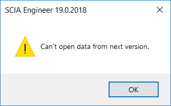 Error can't open data from next version