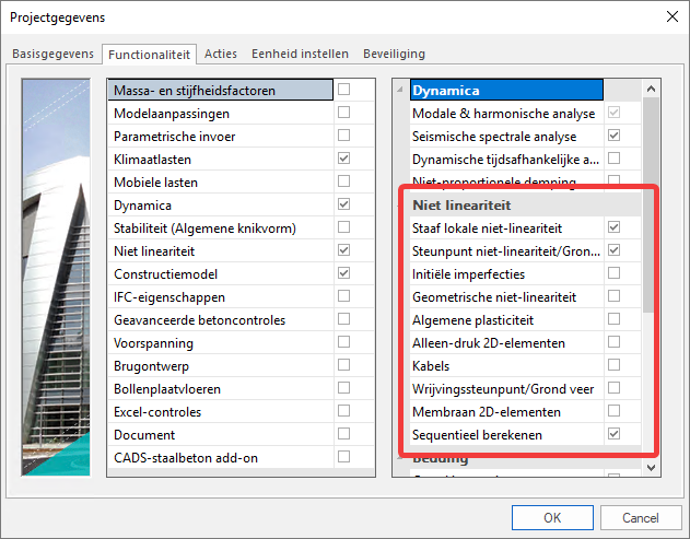 Niet-lineaire functionaliteiten in SCIA Engineer