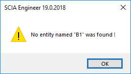 Error message: no entity found