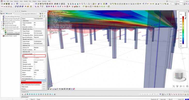 SCIA Engineer: Determining long term deflections in slabs with ribs