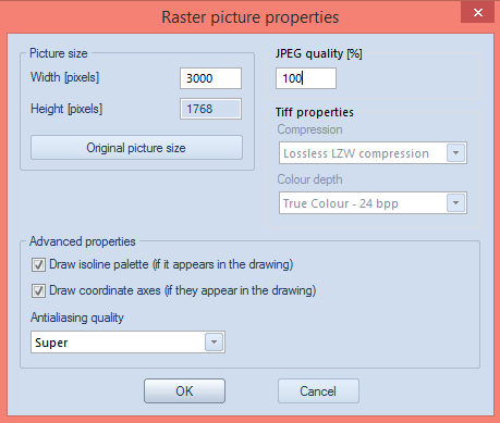 Raster picture properties