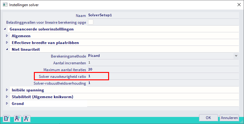 SolverNauwkeurigheidRatio