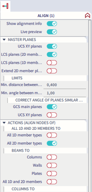 Alignment settings