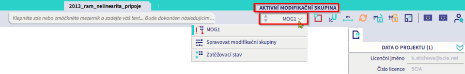 aktivni modifikacni skupina