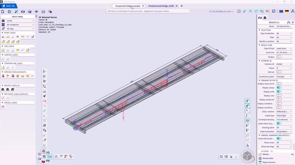 Moving loads SCIA Engineer