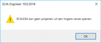 Error hogere versie