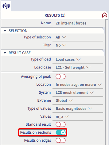 In the result properties you should toggle on the 'results on sections'