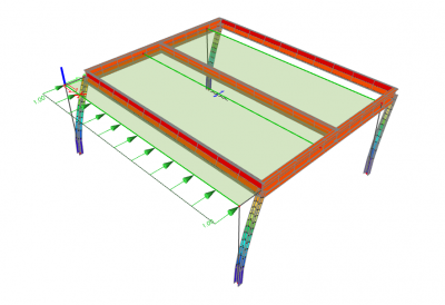 Beam connected to rigid diaphragm