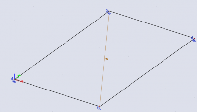 A section on 2D drawn by a begin and end node