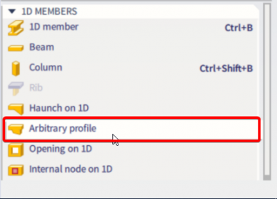 The function arbitrary profile can be found in the input panel under the category 1D members