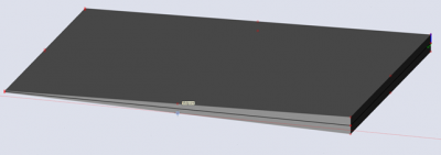 If you click both midpoints on the surface edge, the coordinates info will give you the distance between both points