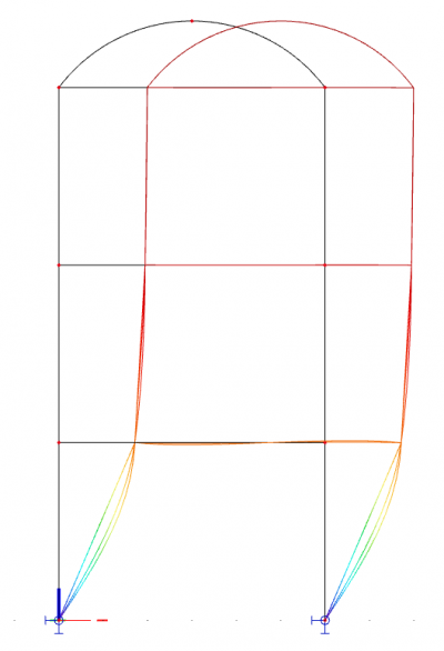 The buckling shape can be found with the 3D deformation results.