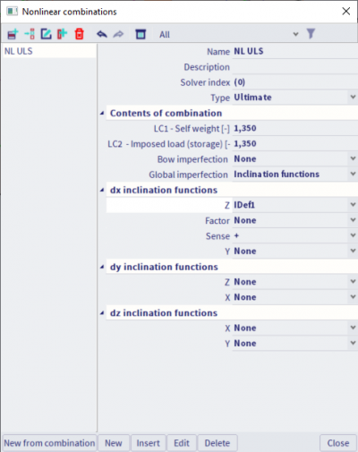 After defining an inclination function you can add it to your non linear combinations.