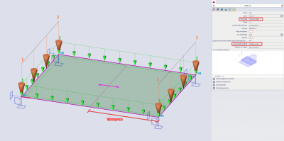 The tributary area is based on the geometry of the panel