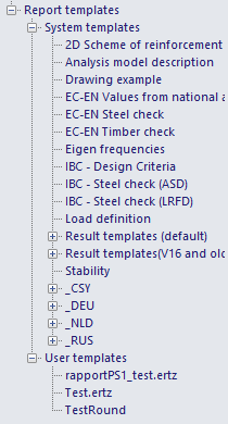 Report templates