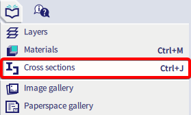 Cross sections library in menu