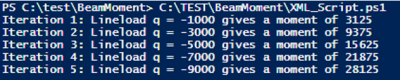 SCIA Beammoment Iterator Output