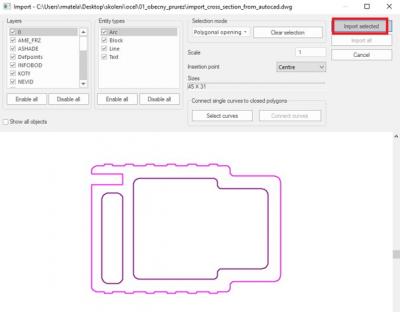 Import the selected polylines