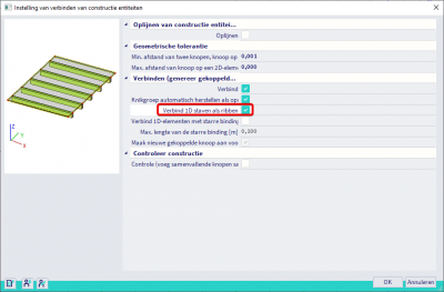 Scia Engineer FAQ - Modelleren van een typische composiet staal-beton balk - Constructie-entiteiten verbinden