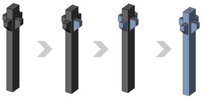 Conversion column with corbels