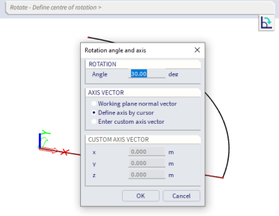 Define axis by cursor