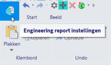 De instellingen van het engineering rapport openen