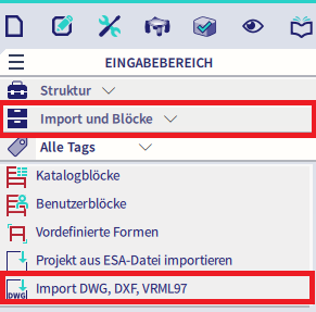 Import DWG DXF