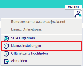 Lizenzeinstellungen