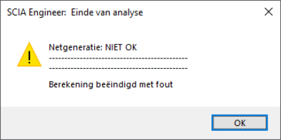 Netgeneratie niet ok