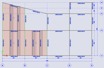 Scia Engineer FAQ - Modelleren van een typische composiet staal-beton balk - balkindeling hoofdliggers en secundaire liggers