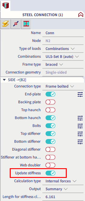 Update stiffness