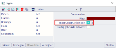 Enkel constructiemodel wordt niet meegenomen in de berekening