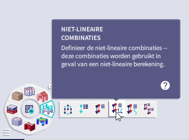 Niet lineaire combinatie dialoog kan geopend worden via het werkstation