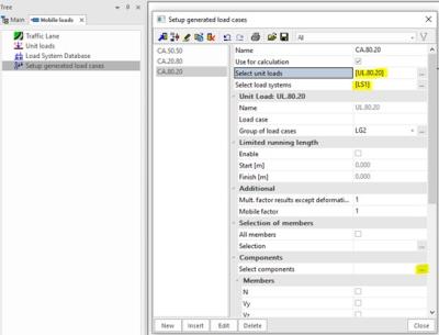 Setup generated load cases