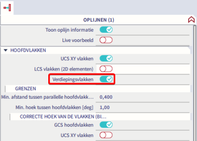 Je kan de elementen ook oplijnen volgens de verdiepingen