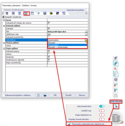 parametry zobrazeni generatory