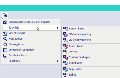 Tutorials uit het helpmenu