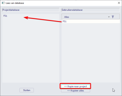 Kopieer naar project