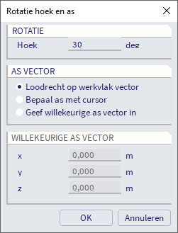 Loodrecht op het actieve werkvlak roteren