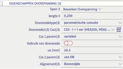 Eigenschappen overspanning 3