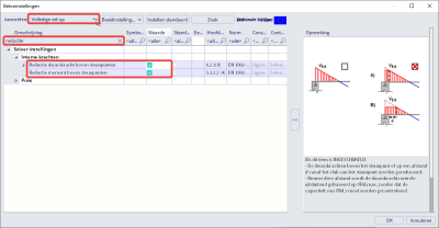 Reductie ook inschakelen in de betoninstellingen