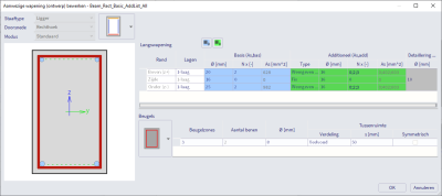 aanwezige wapening additioneel per nummer