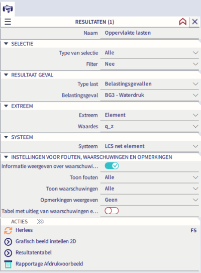 Resultaateigenschappen waterdruk