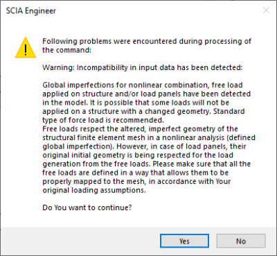 Warning Incompatibility Input data