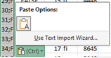 Text import wizard