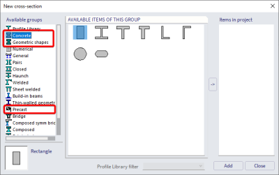 The types which are available during mapping of a concrete Revit family
