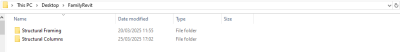 subfolders linked to the element type in Revit