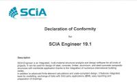 Declaration of conformity SCIA Engineer 19 Declaration of conformity SCIA Engineer 19