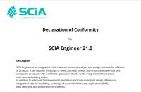 Declaration of conformity SCIA Engineer 21 Declaration of conformity SCIA Engineer 21