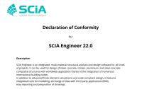 Declaration of conformity SCIA Engineer 22 Declaration of conformity SCIA Engineer 22